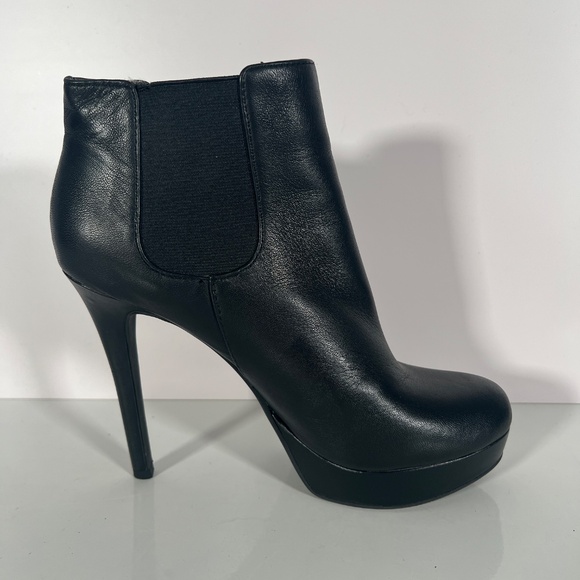 Leather Platform Stiletto Booties - Picture 12 of 14